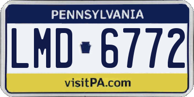 PA license plate LMD6772