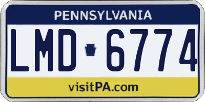 PA license plate LMD6774