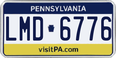 PA license plate LMD6776
