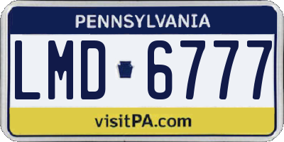PA license plate LMD6777