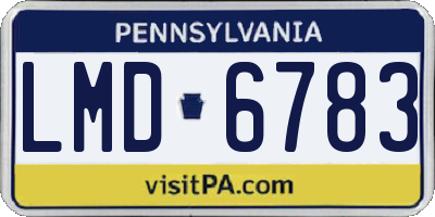 PA license plate LMD6783