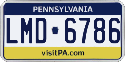 PA license plate LMD6786