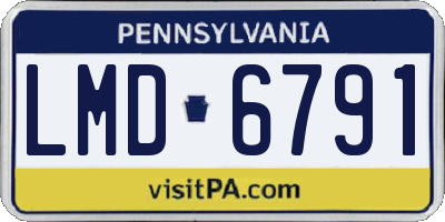 PA license plate LMD6791