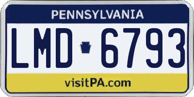 PA license plate LMD6793