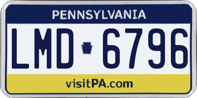PA license plate LMD6796
