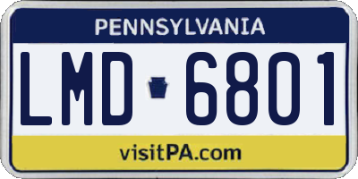 PA license plate LMD6801