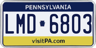 PA license plate LMD6803