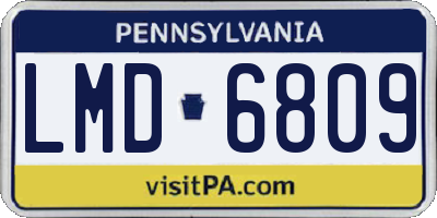 PA license plate LMD6809