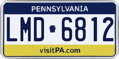 PA license plate LMD6812