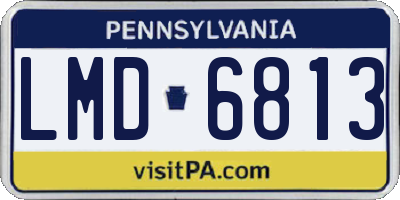 PA license plate LMD6813