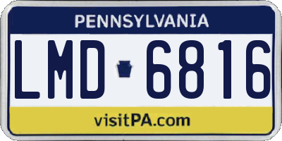 PA license plate LMD6816