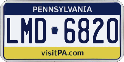 PA license plate LMD6820
