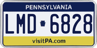 PA license plate LMD6828