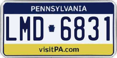 PA license plate LMD6831