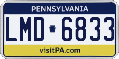 PA license plate LMD6833