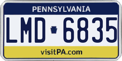 PA license plate LMD6835