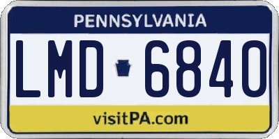 PA license plate LMD6840