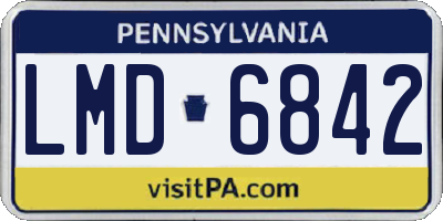 PA license plate LMD6842