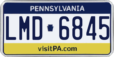PA license plate LMD6845