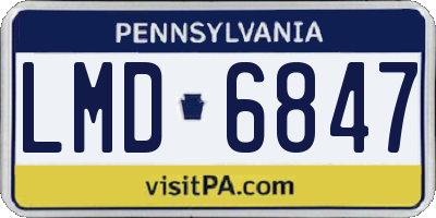 PA license plate LMD6847