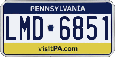 PA license plate LMD6851