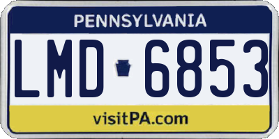 PA license plate LMD6853