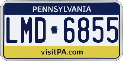 PA license plate LMD6855