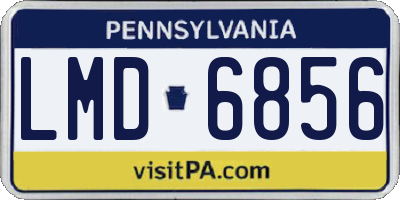 PA license plate LMD6856