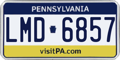PA license plate LMD6857