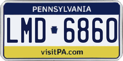 PA license plate LMD6860