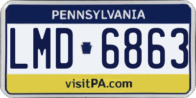 PA license plate LMD6863