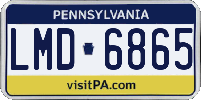PA license plate LMD6865