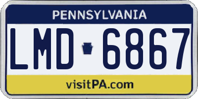 PA license plate LMD6867