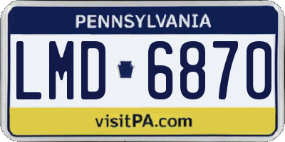 PA license plate LMD6870