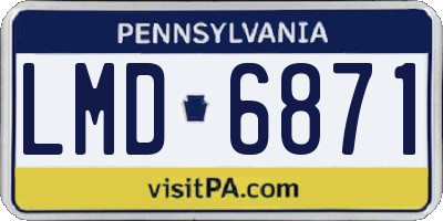 PA license plate LMD6871