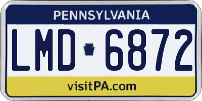 PA license plate LMD6872