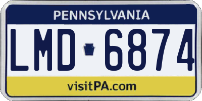 PA license plate LMD6874