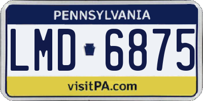 PA license plate LMD6875