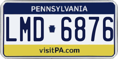 PA license plate LMD6876