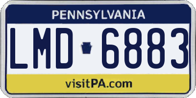 PA license plate LMD6883