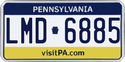 PA license plate LMD6885