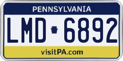 PA license plate LMD6892