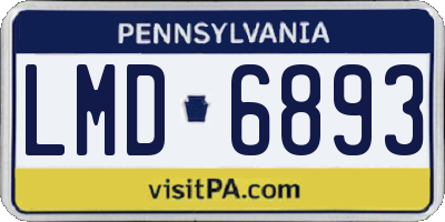 PA license plate LMD6893