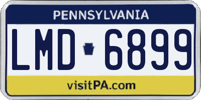 PA license plate LMD6899