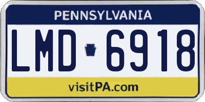 PA license plate LMD6918