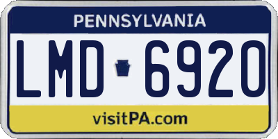 PA license plate LMD6920