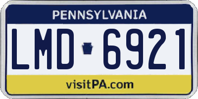 PA license plate LMD6921