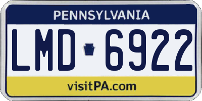 PA license plate LMD6922