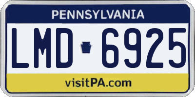 PA license plate LMD6925