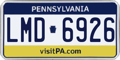 PA license plate LMD6926
